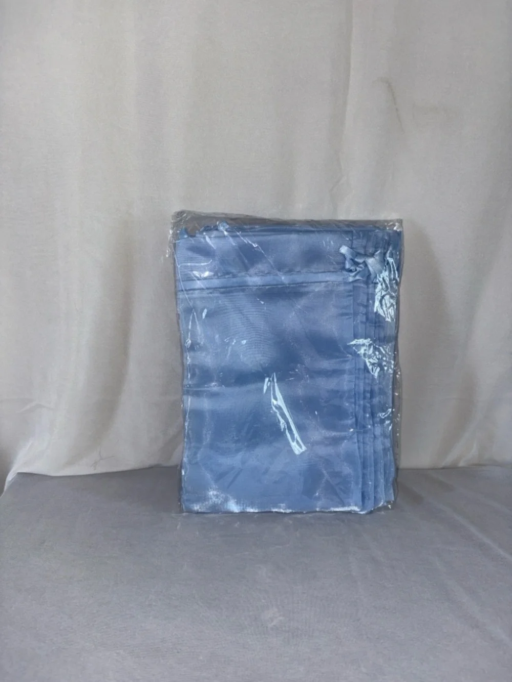 Light Blue Organza Drawstring Gift Bags (Set)